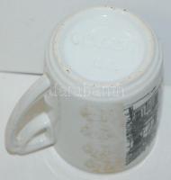 cca 1890 Porcelán-bögre az Andrássy út és az Opera képével. Régi teás bobozban / Chinaware mug with ...