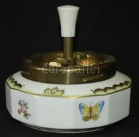 Kézzel festett, Viktória-mintás, Herendi hamutál / Hand-painted Herend chinaware ash-tray d:14 cm