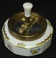 Kézzel festett, Viktória-mintás, Herendi hamutál / Hand-painted Herend chinaware ash-tray d:14 cm