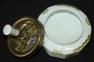 Kézzel festett, Viktória-mintás, Herendi hamutál / Hand-painted Herend chinaware ash-tray d:14 cm