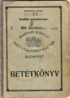 1934. Postatakarék-betétkönyv