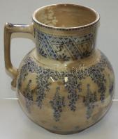 XIX. sz. Villeroy & Boch mázas fajansz kancsó. Egy, néhány cm-es hajszálrepedéssel. / Villeroy and Boch fayance jar with small crack  25 cm