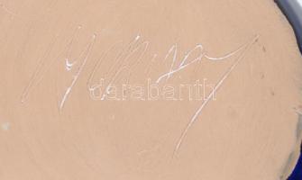 Morvay Zsuzsa (1946): Oroszlánkirály. Mázas kerámia bonbonniere. (korona sérült) / Lion-king artist ...