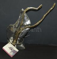 David Marshall (1928-2006): Absztrakt fém-szobor. Jelzett. Eredetigazolással / Modern abstacr metal-sculpture. Signed, with certificate of autheticity 26 cm