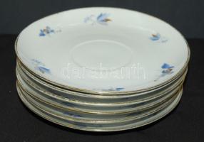 6 db Hibátlan Zsolnay virágmintás süteményes tányér / Set of 6 Zsolnay chinaware cookie-plates