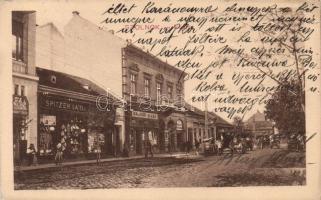 Szolnok Fő utca Spitzer Lajos és Kalmár Miksa üzleteivel (EK)