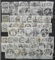 Magyar okmánybélyeg gyűjtemény 1866-1996 közte használatlanok, sok ritka, összesen 648 db / Collection of 648 Hungarian fiscal stamps with better ones and unused pieces