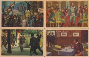 75 db modern, művészi, főleg vallási képeslap, sok használatlan, Judaika vonatkozásúak is