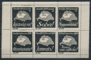 1920 Irredenta levélzáró kisív / Irredenta Minisheet