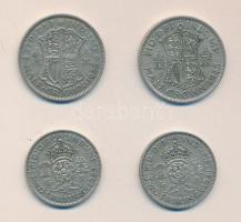 Nagy Britannia 1936. 1/2C Ag + 1941-42. 2Sh Ag + 1945. 1/2C Ag T:2-,3
