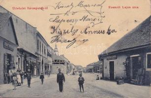 Sárospatak Kossuth Lajos utca Schattin Simon, Krausz Schönfeld üzletei és Dancziger Sámuel rőföskereskedése (Rb)