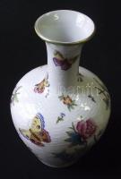 Nagyméretű Viktória-mintás kézzel festett jelzett sorszámozott Herendi porcelán váza hibátlan állapo...