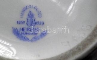 Nagyméretű Viktória-mintás kézzel festett jelzett sorszámozott Herendi porcelán váza hibátlan állapo...