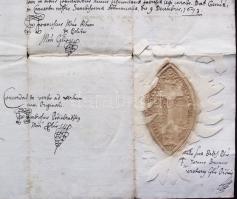 1674 Franciscus Maria Rhini ferences rendfőnök, Genovai püspök körlevele a magyarországi ferencesekn...