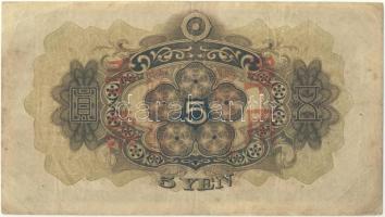 Japán DN 1930. 5Y felülbélyegezve T:III
Japan ND 1930. 5 Yen with stamping C:F