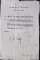 1816 Helytartótanácsi leirat a ljubljanai ideiglenes intézkedésekről és nyugta-formulárékkal József Nádor saját kezű aláírásával. 8 nyomtatott oldal. / 1816 Ex offo letter of the Governing Council about provisoric arrangements in Laibach and receipt-formulares. 8 printed pages with autograph signature of Palatin Joseph