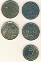 Nagy-Britannia 1837."Victoria Regina" kis réz zseton + 4db Viktória zseton (modern) T:2-,3 Great Britain 1837. Victoria Regina token + 4 tokens (modern) with Queen Victoria C:VF,F