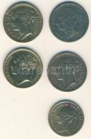 Nagy-Britannia 1837."Victoria Regina" kis réz zseton + 4db Viktória zseton (modern) T:2-,3...