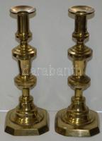 Nagyméretű réz gyertyatartó pár 26cm magas