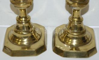 Nagyméretű réz gyertyatartó pár 26cm magas