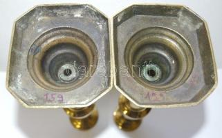 Nagyméretű réz gyertyatartó pár 26cm magas