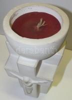 Gipszből készült nagy feszületes gyertyatartó 26cm magas