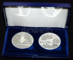 1990. 500Ft Ag + 500Ft Ag "Mátyás király" pár eredeti dísztokban, tanúsítvánnyal T:PP