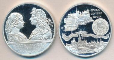 1990. 500Ft Ag + 500Ft Ag "Mátyás király" pár eredeti dísztokban, tanúsítvánnyal T:PP