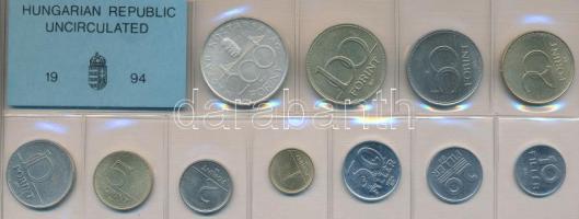 1994. 10f-200Ft 11db klf érmés forgalmi sor fóliatokban (200Ft Ag "Deák") T:1