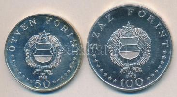 1968. 50Ft Ag + 100Ft Ag "Semmelweis" pár T:BU