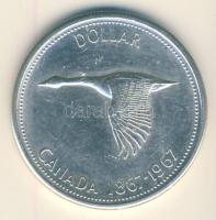 Kanada 1967. 1$ Ag "100 éves a Konföderáció" T:2