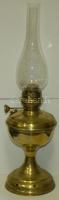 Nagyméretű réz petróleum lámpa üveg búrával 53cm magas