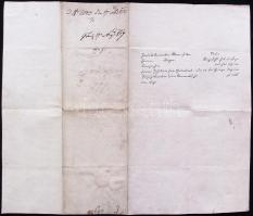 1810 Katonai végelbocsájtó levél Johan Batsch tüzér részére viaszpecséttel és főtiszti aláírásokkal ...