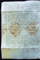 1797 Helytartótanácsi levél Gr. Almássy Pál tanácsos aláírásával 3 kézzel írt oldal szép szárazpecsé...