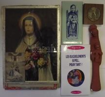 Vallási kegytárgyak: Madonna szobrok klf méretben, szentképek, gyertyatartók, stb.