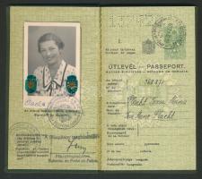 1938 Keményfedeles magyar útlevél / Hungarian passport