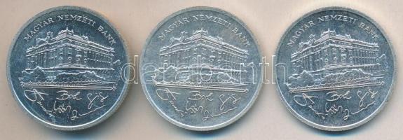 1992. 200Ft Ag "MNB" (3x) T:1-,2