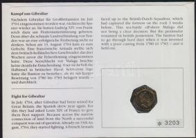 Gibraltár 1990. 20p "II. Erzsébet" bélyeges érmés borítékon, alkalmi bélyegzővel T:1 hátol...