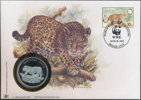 1986. "30 éves a WWF-Jaguár" ffém emlékérem érmés borítékon belize-i bélyeggel + bélyegzővel T:PP
