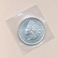 USA 1851. 1$ Ag fém hamisítványa laminált fóliában T:1-
USA 1851. 1 Dollar Ag metal fake in laminate...