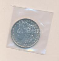 USA 1884 1$ Ag "Morgan" korabeli hamisítvány laminált fóliában T:2-
USA 1884. Morgan Dolla...
