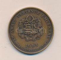 1991. "MÉE Gyöngyösi Csoport-Az Aradi Vértanúk Emlékére / Láhner György" Br emlékérem szign:B.GY (d=42mm) T:BU