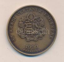 1990. "MÉE Gyöngyösi Csoport-Az Aradi Vértanúk Emlékére / Kazinczy Lajos" Br emlékérem szign:B.GY (d=42mm) T:BU