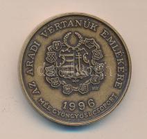 1996. "MÉE Gyöngyösi Csoport-Az Aradi Vértanúk Emlékére / Schweidel József" Br piefort emlékérem szign:B.GY. (d=42mm) T:BU