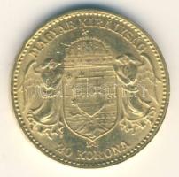 1901KB. 20K Au "Ferenc József" (6.77g) T:2 Hungary 1901. 20 Kronen Au "Franz Joseph I" Kremnitz (6.77g) C:XF