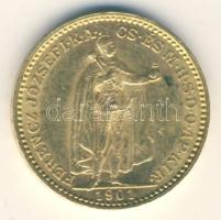 1901KB. 20K Au "Ferenc József" (6.77g) T:2
Hungary 1901. 20 Kronen Au "Franz Joseph I...