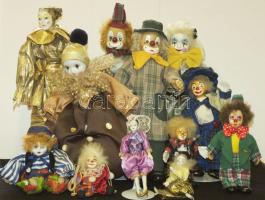 12 db klf méretű porcelánfejes bohóc / 12 pcs chinaware clown