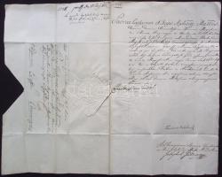 1801 Helytartótanácsi levél gróf Erdődy József kancellár és Bedekovich Ferenc kamarás, Kőrös megyei főispán, a Szent István rend commandeurje saját kezű aláírásaival és jó állapotú szárazpecséttel / 1801 Letter of the Governing Council with autpgraph signatures of count Erdődy chancelor, and bailiff Bedekovich. With dry seal
