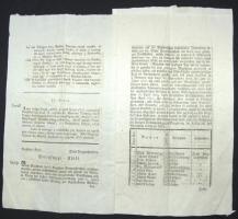 1815 Ékes magyar és német nyelven írt körözvények és hirdetmények 28 oldalas nyomtatványban. Fűzve. ...