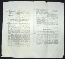 1815 Ékes magyar és német nyelven írt körözvények és hirdetmények 28 oldalas nyomtatványban. Fűzve. ...